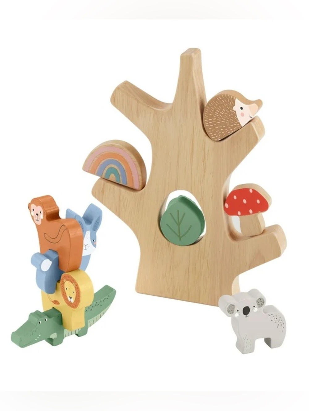 🆕 Fisher Price Wooden Balance Tree Stacking Activity Toy Development Play 10 PCS - Picture 4 of 8
